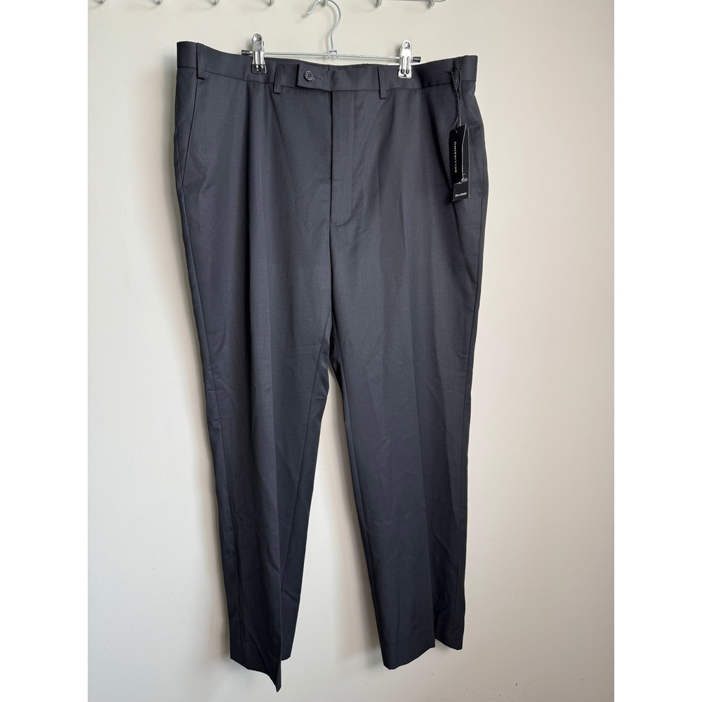 NEW Bellissimo Mens Black Wool Blend Dress Pants 38x34 Formal Business Classic